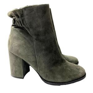 Women's Arturo Chiang Shoes Rakel Suede Ankle Boots Block Heel Booties Gray 8.5
